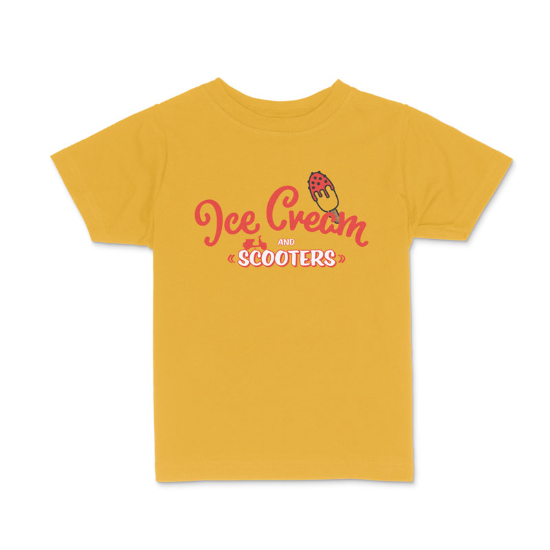 Kids Shirt Ice Cream and Scooters